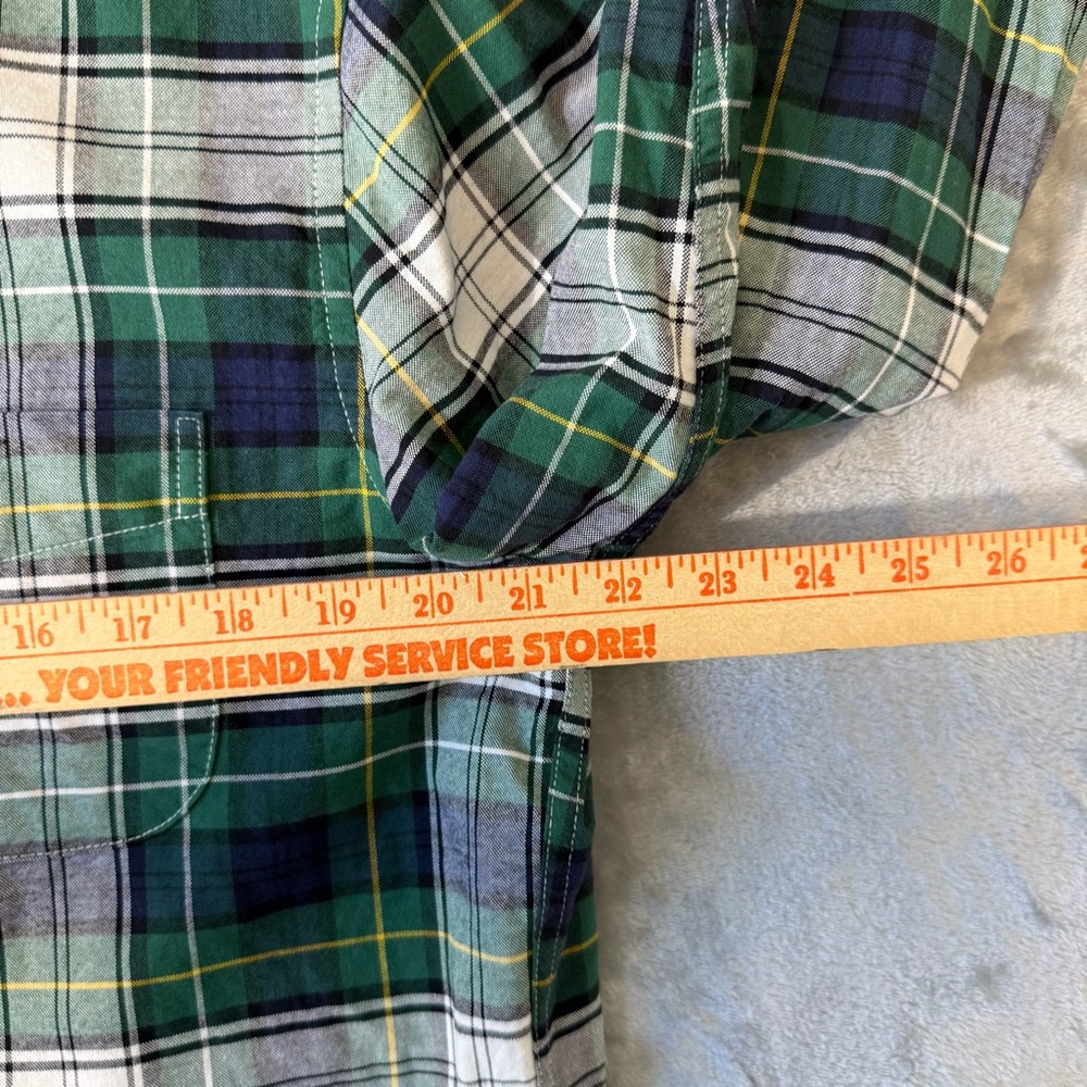 J.Crew Broken In Oxford Slim Plaid Shirt Mens Large Organic Cotton - Picture 7 of 8